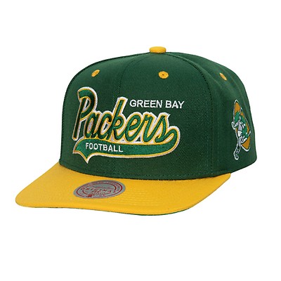 Green Bay Packers Mitchell & Ness NFL Sports Vintage Retro Script Hat  Snapback