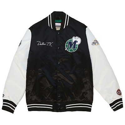 giubbotto bomber uomo nfl team origins varsity satin jacket phieag  BLACK/WHITE