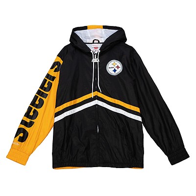 Pittsburgh Steelers Mitchell & Ness Big & Tall Team History 2.0 Warm-Up  Jacket - Black/White