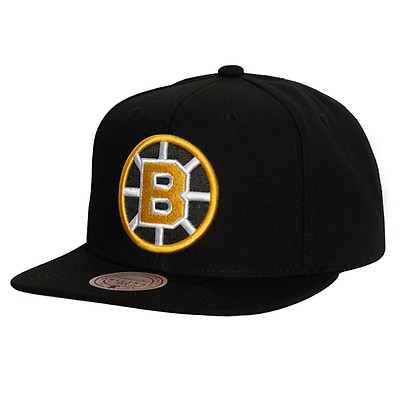 Boston Bruins Mitchell & Ness Vintage Snapback Hat - Cream/Black