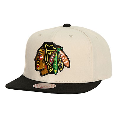 Men's Chicago Blackhawks Mitchell & Ness Cream/Black Vintage Snapback Hat