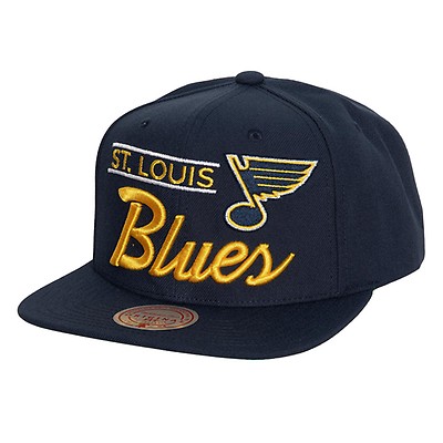 Lids St. Louis Blues Mitchell & Ness Vintage Script Snapback Hat