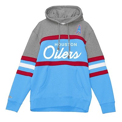 Men's Mitchell & Ness Blue Houston Oilers Washed Short Sleeve Pullover  Hoodie