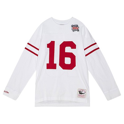 Men's Mitchell & Ness Joe Montana Black San Francisco 49ers Retired Player  Name & Number Mesh Top