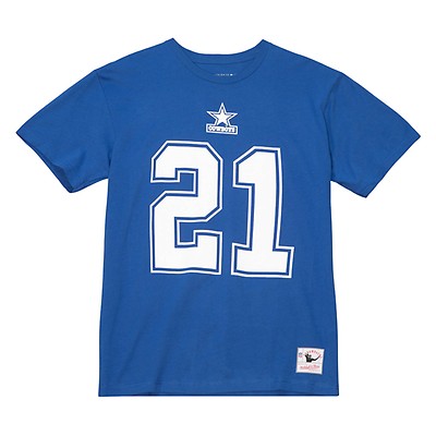 Men's Dallas Cowboys Deion Sanders Mitchell & Ness White Retired Player  Name & Number Mesh Top