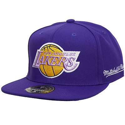 Fitted Mitchell & Ness Brand Patched Lakers Hat Size 7 3/8 New