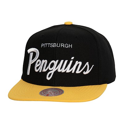 Mitchell & Ness Vintage Cream Snapback Hat Pittsburgh Penguins