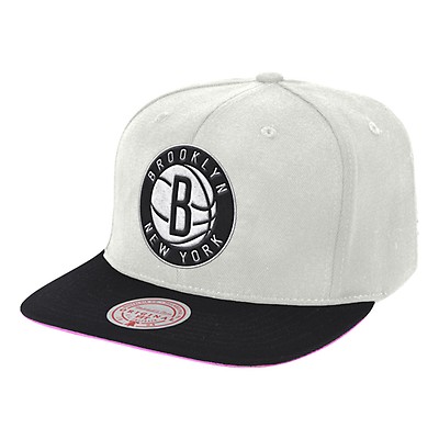 Men's Brooklyn Nets Mitchell & Ness Cream Sail Two-Tone Snapback Hat