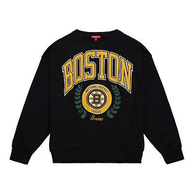 Men's Mitchell & Ness Black Boston Bruins Logo Long Sleeve T-Shirt