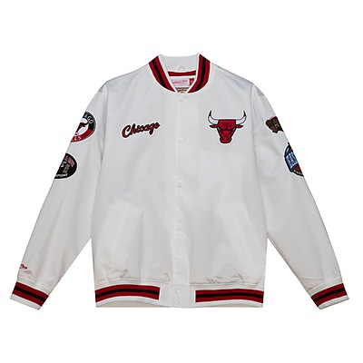 chicago bulls varsity jacket white