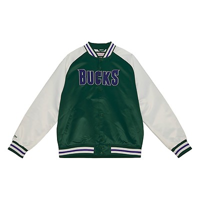 Jacket Makers Milwaukee Bucks NBA Varsity Beige and Green Jacket