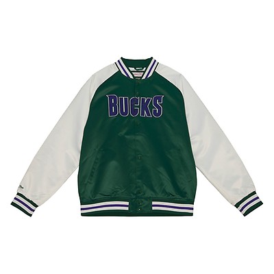 Mitchell & Ness Milwaukee Bucks Purple Heavyweight Satin Jacket