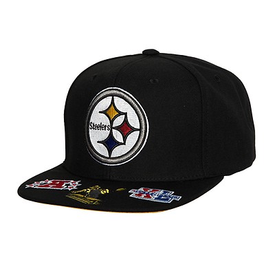 Mitchell & Ness Pittsburgh Steelers Paintbrush Snapback Hat - Black