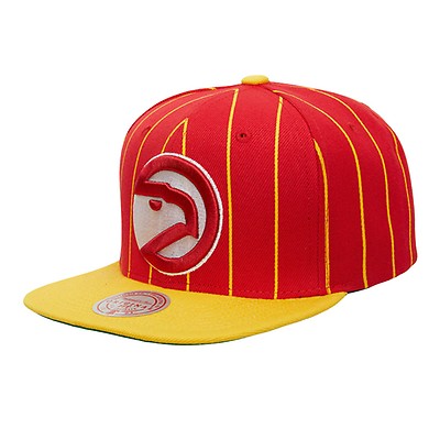 Mitchell & Ness Sharktooth Atlanta Hawks Snapback Hat - Gold, Red