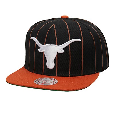 Men's Mitchell & Ness Burnt Orange/Black Texas Longhorns 2-Tone 2.0  Snapback Hat