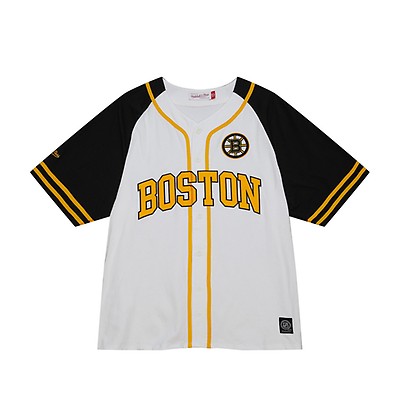 Men's Mitchell & Ness Black Boston Bruins Legendary Slub Hoodie Long Sleeve T-Shirt