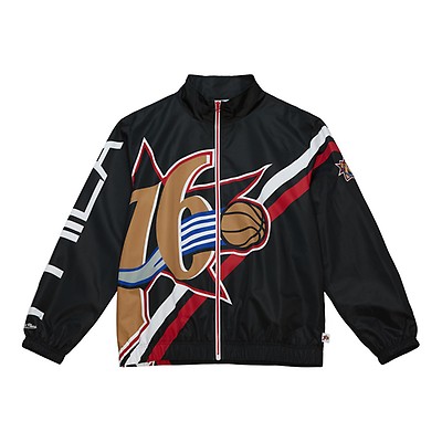 Mitchell and Ness Philadelphia 76ers Mens Blue Satin Jacket Light Weight  Jacket