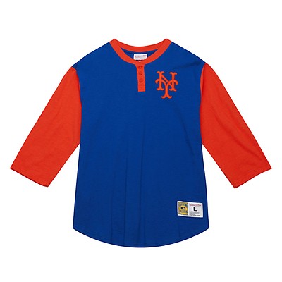Men’s Mitchell & Ness New York Mets Sideline Pullover Royal Satin V-Neck  Jacket