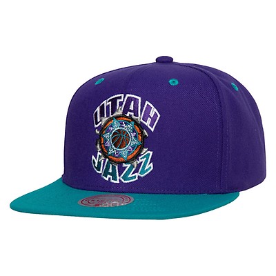 Mitchell & Ness Mens NBA Utah Jazz Reload HWC Hats 6HSSJS19207-UJABKLB Black/Light  Blue