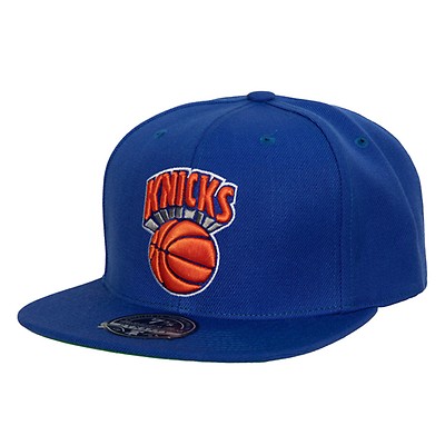 New York Knicks Mitchell and Ness Core Black Orange Snapback Hat