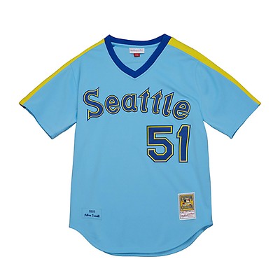 Men's Seattle Mariners Ichiro Suzuki 2002 Mitchell & Ness Navy Cooperstown Collection Mesh Batting Practice Jersey