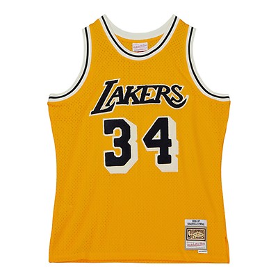 Khaki Black Swingman Shaquille O'Neal Los Angeles Lakers 1996-97 Jerse –  USA CAP KING