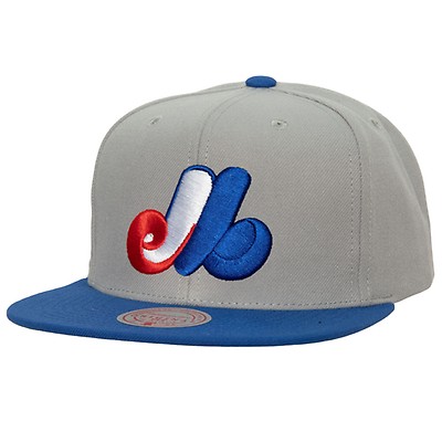 Mitchell & Ness Montreal Expos White Coop Evergreen Snapback Hat