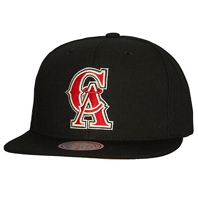 California Angels Black Mitchell & Ness Team Classic Snapback Hat