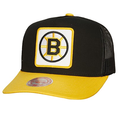 Men's Boston Bruins Mitchell & Ness Black Vintage Paintbrush Snapback Hat