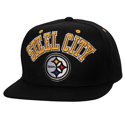 Pittsburgh Steelers Youth Mitchell & Ness Script Snapback Hat