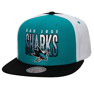San Jose Sharks Mitchell & Ness Retro Lock Up Snapback Hat - Black
