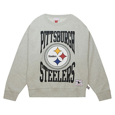 Pitt Steelers Steelers Womens Pink Vintage Long Sleeve Crew Sweatshirt