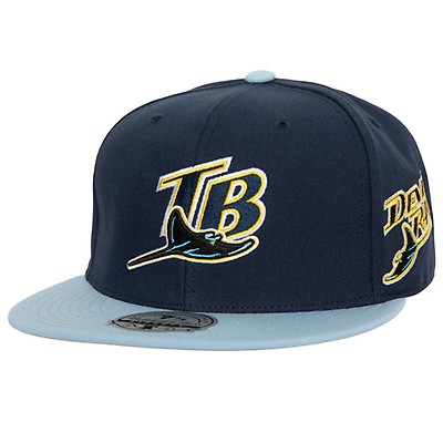 Men's Mitchell & Ness White/Blue Tampa Bay Rays Hometown Snapback Hat