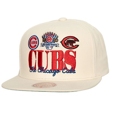 Mitchell & Ness Chicago Cubs White Coop Evergreen Snapback Hat