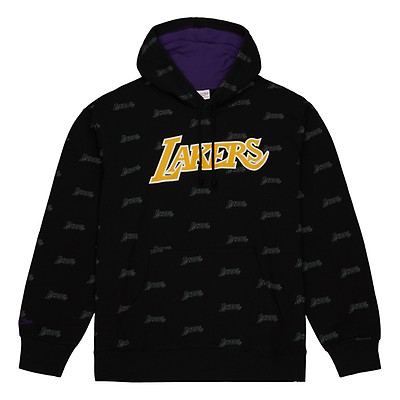 Men's Mitchell & Ness Black Los Angeles Lakers Big Face 4.0 Satin