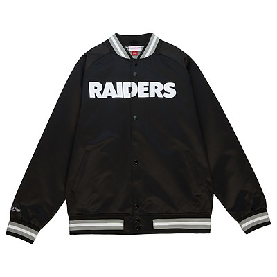 Mitchell and Ness LV Raiders M&N Special Script Heavyweight Satin Jacket  Black White