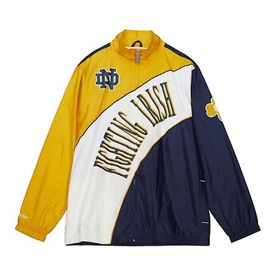 Mens Mitchell & Ness CREAM Notre Dame Fighting Irish NCAA CHAINSTITCH  HEAVYWEIGHT HOODIE