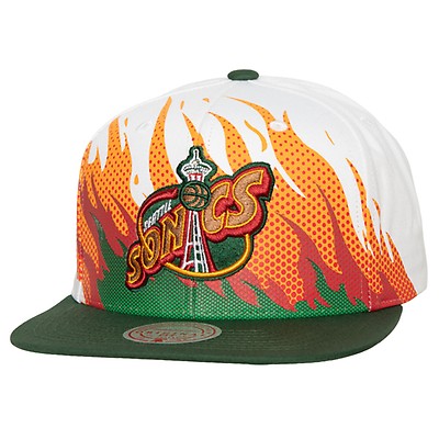 Mitchell & Ness Green, Orange Boston Red Sox Hometown Snapback Hat for Men