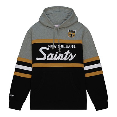 Men's Mitchell & Ness Heather Gray New Orleans Saints Big and Tall Allover Print Pullover Sweatshirt Heathered Gray