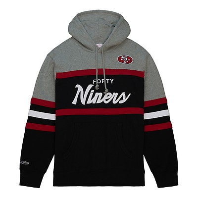 Men's Mitchell & Ness White San Francisco 49ers Faithful Crewneck Fleece  Sweater