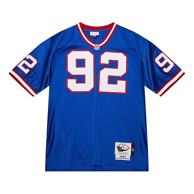 Men's Mitchell & Ness Michael Strahan White New York Giants Super Bowl XLII Authentic Throwback Retired Player Jersey