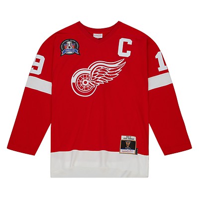 Men's Detroit Red Wings Gordie Howe Mitchell & Ness Red Big & Tall 1960  Captain Patch Blue Line Player Jersey