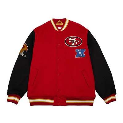 San Francisco 49ers Letterman Jacket Mens Jacket (Gold/Red)