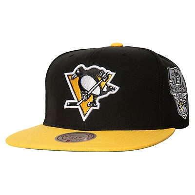 Mitchell & Ness Vintage Cream Snapback Hat Pittsburgh Penguins