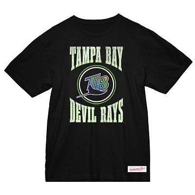 Men's Mitchell & Ness Cream Tampa Bay Rays Cooperstown Collection Sidewalk Sketch T-Shirt