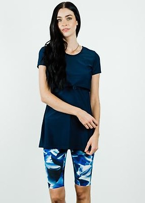Nikki Nursing and Maternity Swim Tunic With Long Bike Swim Shorts