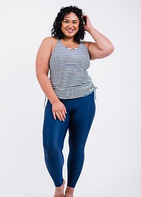 Plus Size Maya Swim Top With Removable Cups With Long Swim Leggings