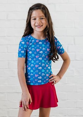 Girl's Lily Swim Top With Short Swim Skort