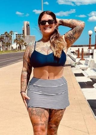 Adjustable Strap Swim Bra With Short Swim Skort