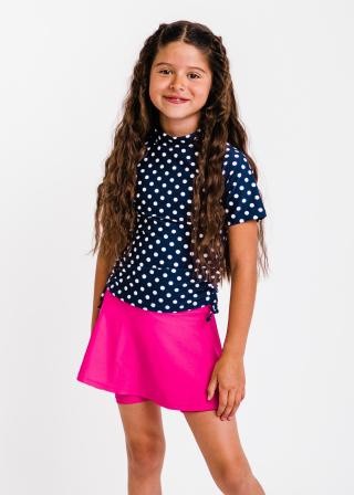 Girl's Surfer Swim Top With Short Swim Skort